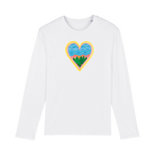 Load image into Gallery viewer, Water Blessings Heart Organic Cotton Long-Sleeve - S / White - PLANET JOY