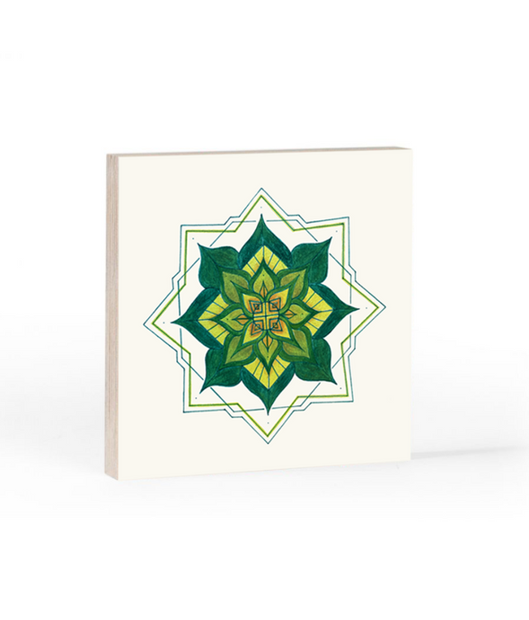 Rebirth Mandala Birch Wood Print - 6x6 - PLANET JOY