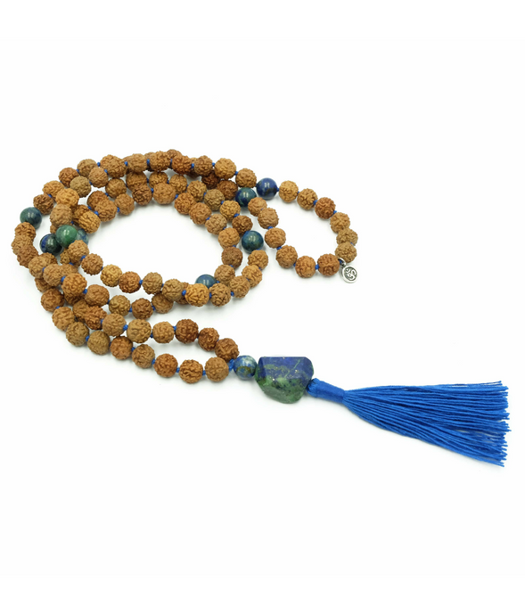 Azurite Guru Bead Practice Mala - PLANET JOY