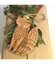 Load image into Gallery viewer, Fox Folk Art Wood Ornament - PLANET JOY