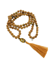 Load image into Gallery viewer, Tiger's Eye Guru Bead Practice Mala - PLANET JOY