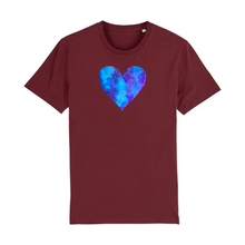 Load image into Gallery viewer, Violets are Blue Organic Cotton T-Shirt - XS / Maroon - PLANET JOY