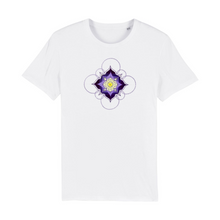 Load image into Gallery viewer, Lavender Honey Mandala Organic Cotton T-Shirt - XS / White - PLANET JOY