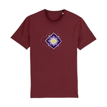 Load image into Gallery viewer, Lavender Honey Mandala Organic Cotton T-Shirt - XS / Maroon - PLANET JOY