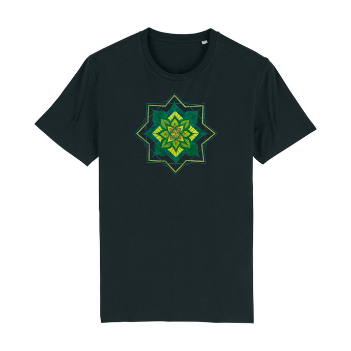 Rebirth Mandala Organic Cotton T-Shirt - XS / Black - PLANET JOY
