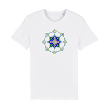 Load image into Gallery viewer, Star Flower Mandala Organic Cotton T-Shirt - XS / White - PLANET JOY