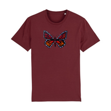 Load image into Gallery viewer, Fire Monarch Organic Cotton T-Shirt - XS / Maroon - PLANET JOY