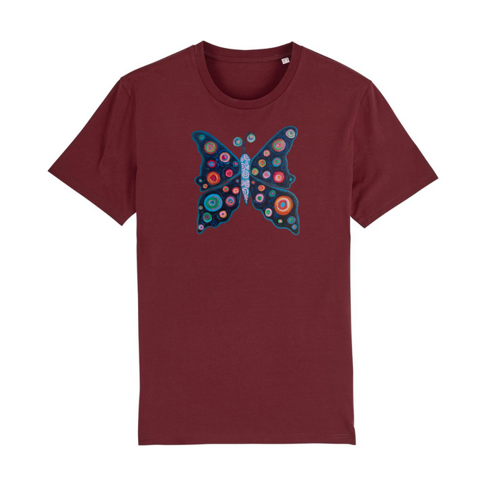 Cosmic Remembrance Organic Cotton T-Shirt - XS / Maroon - PLANET JOY
