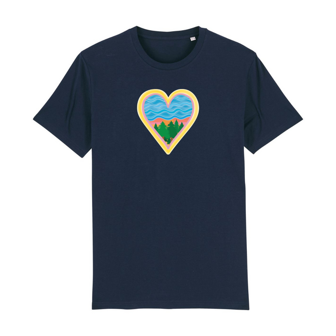 Water Blessings Organic Cotton T-Shirt - XS / Navy - PLANET JOY