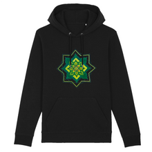 Load image into Gallery viewer, Rebirth Mandala Organic Cotton Hoodie - S / Black - PLANET JOY