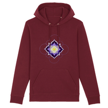 Load image into Gallery viewer, Lavender Honey Mandala Organic Cotton Hoodie - S / Maroon - PLANET JOY