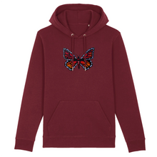 Load image into Gallery viewer, Fire Monarch Organic Cotton Hoodie - S / Maroon - PLANET JOY