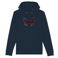 Load image into Gallery viewer, Fire Monarch Organic Cotton Hoodie - S / Navy - PLANET JOY