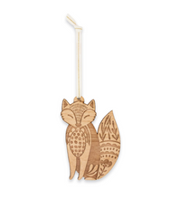 Load image into Gallery viewer, Fox Folk Art Wood Ornament - PLANET JOY