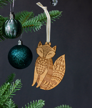 Load image into Gallery viewer, Fox Folk Art Wood Ornament - PLANET JOY