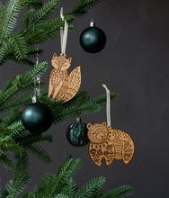 Load image into Gallery viewer, Fox Folk Art Wood Ornament - PLANET JOY