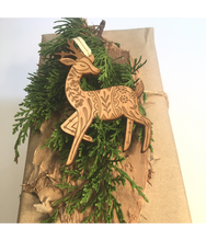 Load image into Gallery viewer, Deer Folk Art Wood Ornament - PLANET JOY