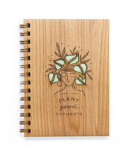 Load image into Gallery viewer, Plant Good Thoughts Wood Journal - PLANET JOY