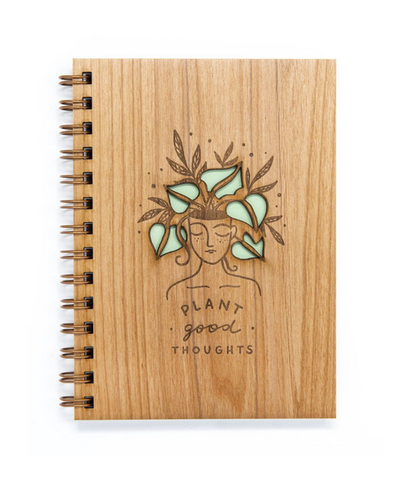 Plant Good Thoughts Wood Journal - PLANET JOY