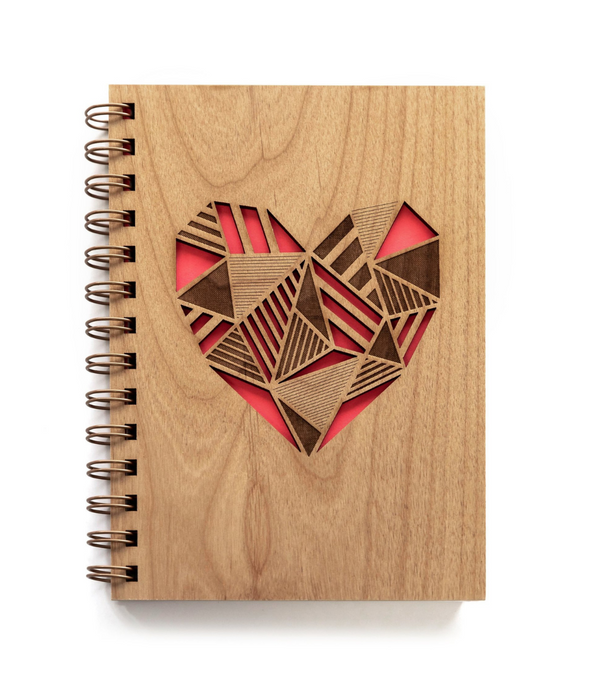 Patchwork Heart Wood Journal - PLANET JOY