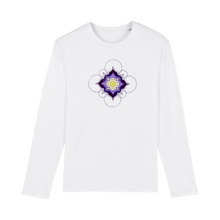 Load image into Gallery viewer, Lavender Honey Mandala Organic Cotton Unisex Long-Sleeve - S / White - PLANET JOY