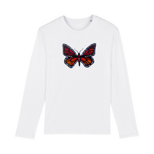 Load image into Gallery viewer, Fire Monarch Organic Cotton Long Sleeve - S / White - PLANET JOY