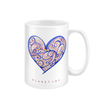 Load image into Gallery viewer, Joyful Heart 15oz Mug - Ceramic / White - PLANET JOY
