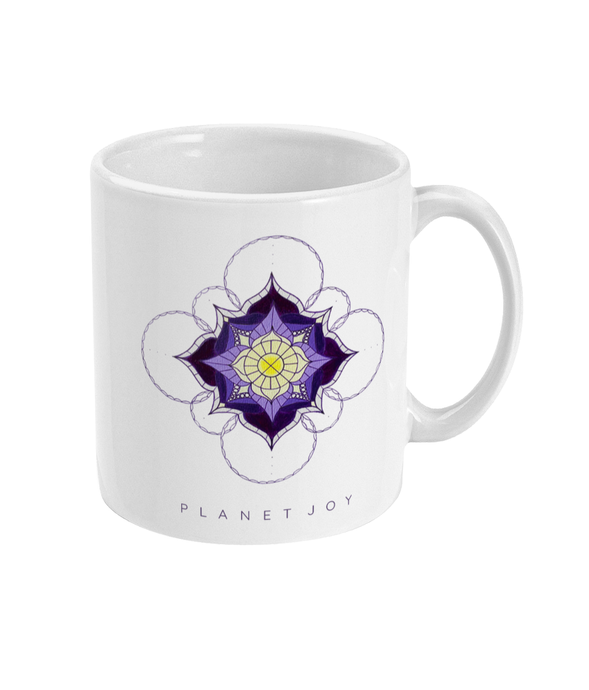 Lavender Honey Mandala 11oz Mug - Ceramic / White - PLANET JOY