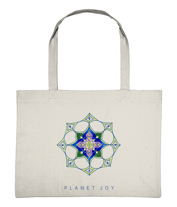 Star Flower Mandala Shopping Bag - Natural - PLANET JOY