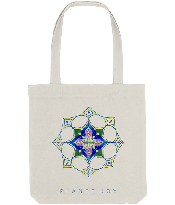 Star Flower Mandala Tote Bag - Natural - PLANET JOY