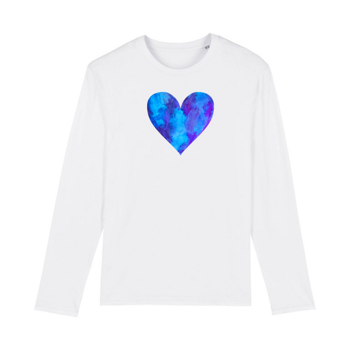 Violets are Blue Organic Cotton Long-Sleeve - S / White - PLANET JOY