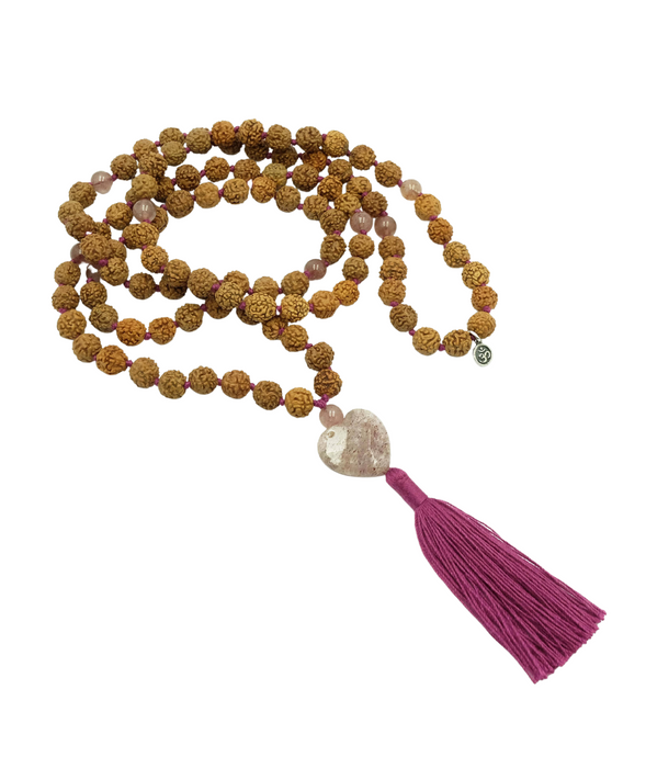 Strawberry Quartz Guru Bead Practice Mala - PLANET JOY