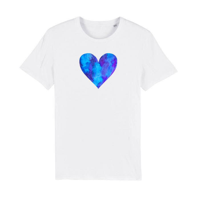 Violets are Blue Organic Cotton T-Shirt - XS / White - PLANET JOY