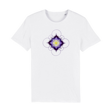 Load image into Gallery viewer, Lavender Honey Mandala Organic Cotton T-Shirt - XS / White - PLANET JOY
