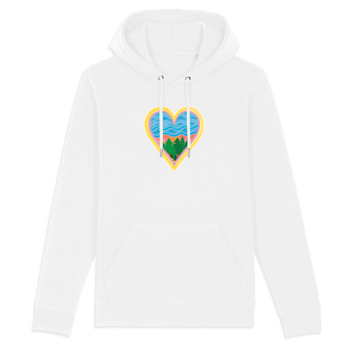 Water Blessings Organic Cotton Hoodie - S / White - PLANET JOY