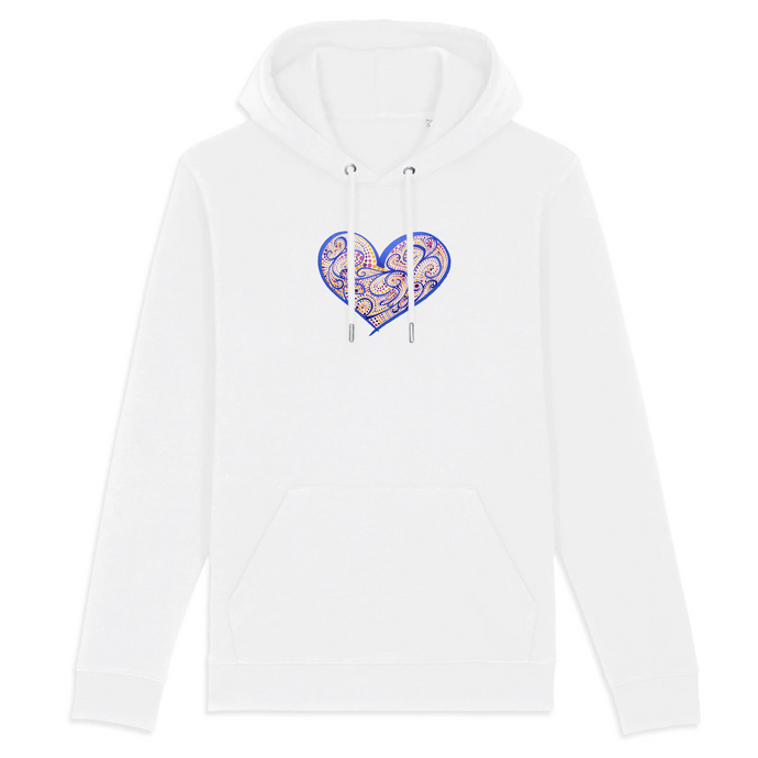 Joyful Heart Organic Cotton Hoodie - S / White - PLANET JOY