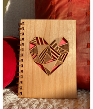 Load image into Gallery viewer, Patchwork Heart Wood Journal - PLANET JOY
