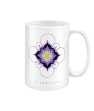 Load image into Gallery viewer, Lavender Honey Mandala 15oz Mug - Ceramic / White - PLANET JOY
